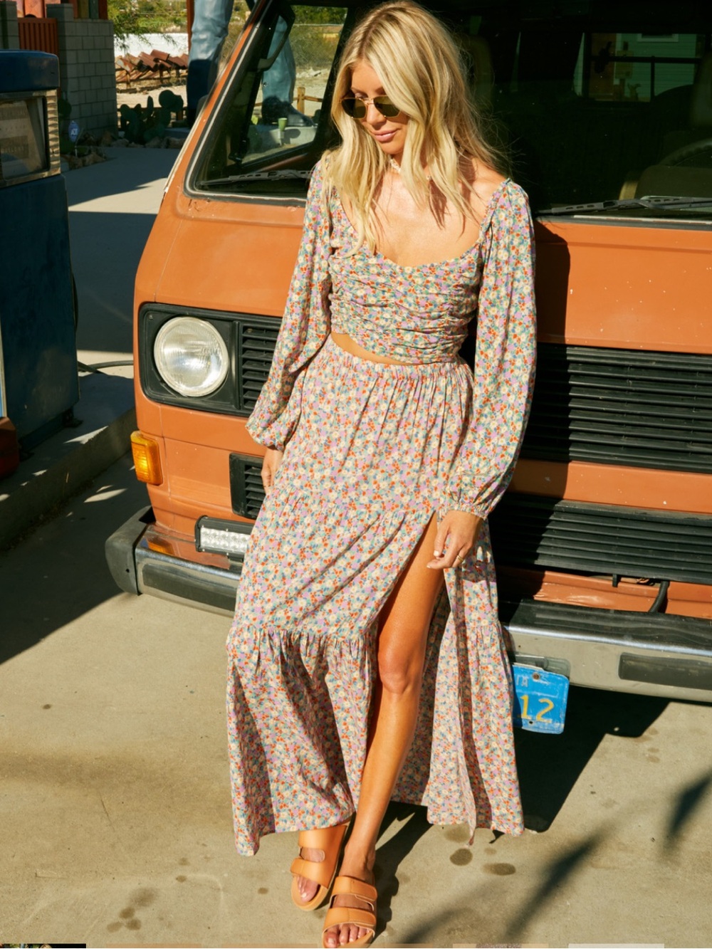 BILLABONG x SALTY BLONDE Free Love Skirt Floral Large NWT 167